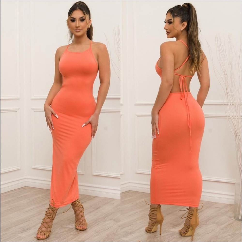 Orange Criss Cross Dress